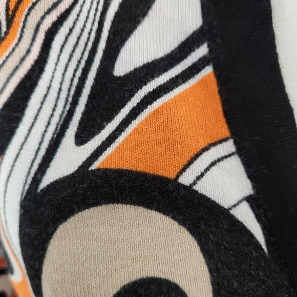 Roz & Ali Black, Cream and Orange Swirl Print Cardigan - Picture 2 of 6